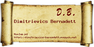Dimitrievics Bernadett névjegykártya